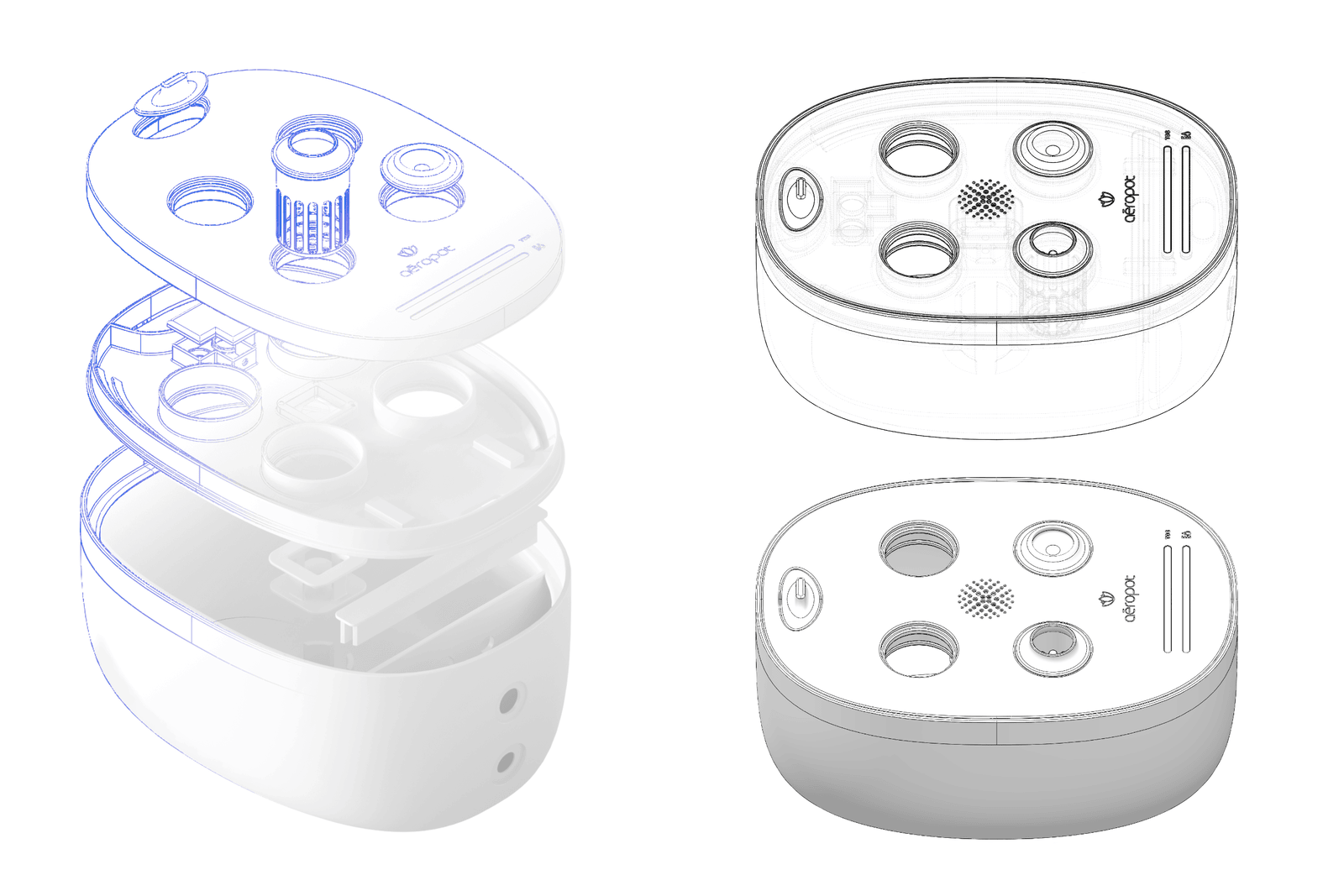 Aéropot 3D model showing different perspective views